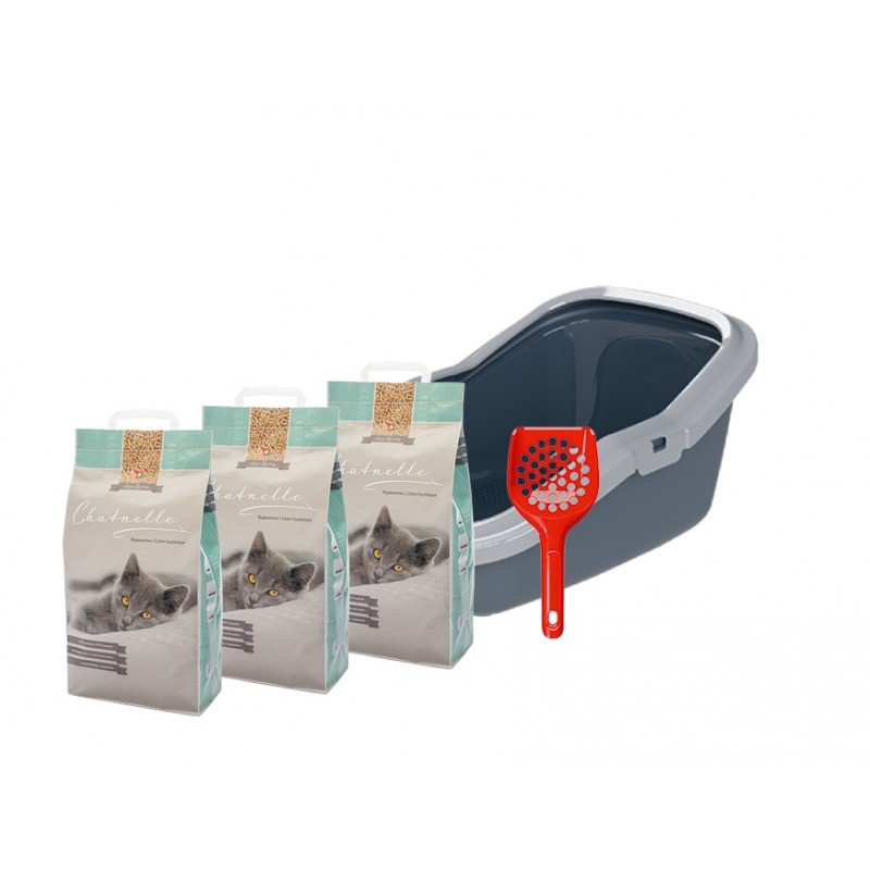 Starterkit Katzentoilette EcoMinor mit 3 Säcken Hygienestreu
